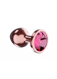 Пробка цвета розового золота с малиновым кристаллом Diamond Ruby Shine S - 7,2 см. - Lola Games - купить с доставкой в Ногинске