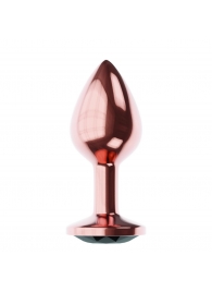 Пробка цвета розового золота с черным кристаллом Diamond Jet Shine L - 8,3 см. - Lola Games - купить с доставкой в Ногинске
