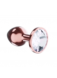 Пробка цвета розового золота с прозрачным кристаллом Diamond Moonstone Shine L - 8,3 см. - Lola Games - купить с доставкой в Ногинске