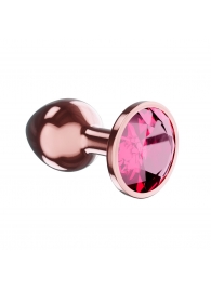 Пробка цвета розового золота с малиновым кристаллом Diamond Ruby Shine L - 8,3 см. - Lola Games - купить с доставкой в Ногинске