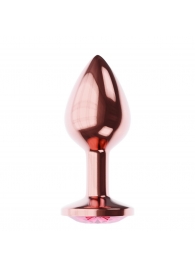 Пробка цвета розового золота с малиновым кристаллом Diamond Ruby Shine L - 8,3 см. - Lola Games - купить с доставкой в Ногинске