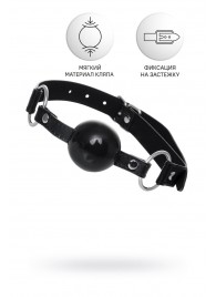 Черный кляп-шар на кожаных ремешках Anonymo - ToyFa - купить с доставкой в Ногинске