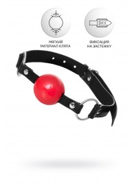 Красный кляп-шар на черных ремешках Anonymo - ToyFa - купить с доставкой в Ногинске