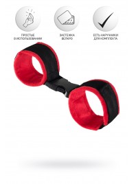 Красно-черные велюровые оковы Anonymo - ToyFa - купить с доставкой в Ногинске
