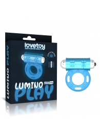Голубое, светящееся в темноте эрекционное виброкольцо Lumino Play Vibrating Penis Ring - Lovetoy - в Ногинске купить с доставкой