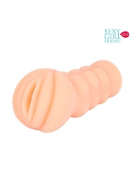 Телесный мастурбатор-вагина с комплектом эрекционных колец - Bior toys - в Ногинске купить с доставкой