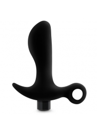 Черный анальный вибратор Silicone Vibrating Prostate Massager 01 - 10,8 см. - Blush Novelties - в Ногинске купить с доставкой