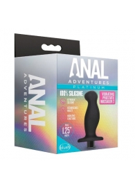 Черный анальный вибромассажёр Silicone Vibrating Prostate Massager 02 - 10,8 см. - Blush Novelties - в Ногинске купить с доставкой