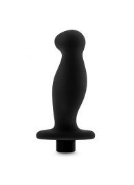 Черный анальный вибромассажёр Silicone Vibrating Prostate Massager 02 - 10,8 см. - Blush Novelties - в Ногинске купить с доставкой