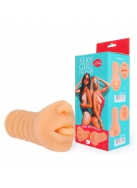 Телесный мастурбатор-ротик с высунутым язычком - Bior toys - в Ногинске купить с доставкой