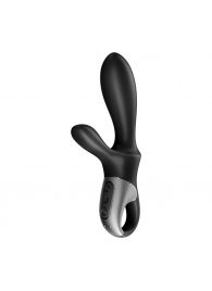 Черный анальный вибратор Heat Climax+ с функцией нагрева - 20,6 см. - Satisfyer - в Ногинске купить с доставкой