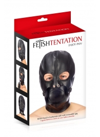 Маска-шлем с прорезями для глаз и регулируемым кляпом - Fetish Tentation - купить с доставкой в Ногинске