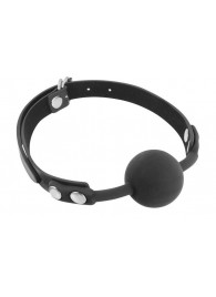 Черный силиконовый кляп-шарик на ремешках - Fetish Tentation - купить с доставкой в Ногинске