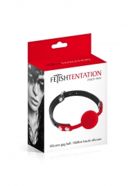 Красный кляп-шарик на черных ремешках - Fetish Tentation - купить с доставкой в Ногинске