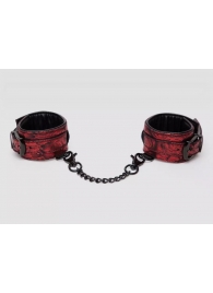 Красно-черные наручники Reversible Faux Leather Wrist Cuffs - Fifty Shades of Grey - купить с доставкой в Ногинске