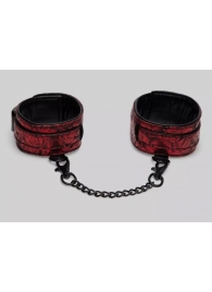Красно-черные оковы Reversible Faux Leather Ankle Cuffs - Fifty Shades of Grey - купить с доставкой в Ногинске