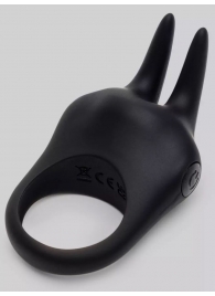 Черное эрекционное виброкольцо Sensation Rechargeable Vibrating Rabbit Love Ring - Fifty Shades of Grey - в Ногинске купить с доставкой