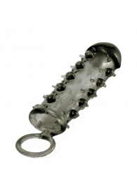 Дымчатая стимулирующая насадка с закрытой головкой SAMURAI PENIS SLEEVE BLACK - 14,5 см. - NMC - в Ногинске купить с доставкой
