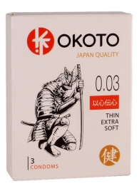 Тонкие презервативы OKOTO Thin Extra Soft - 3 шт. - Sitabella - купить с доставкой в Ногинске