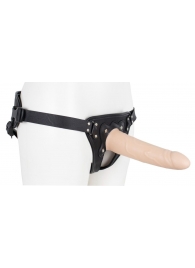 Пустотелый страпон Harness CLASSIC с бандажом - 19,5 см. - LOVETOY (А-Полимер) - купить с доставкой в Ногинске
