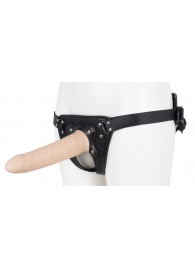 Пустотелый страпон Harness CLASSIC с бандажом - 19,5 см. - LOVETOY (А-Полимер) - купить с доставкой в Ногинске