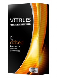 Ребристые презервативы VITALIS PREMIUM ribbed - 12 шт. - Vitalis - купить с доставкой в Ногинске
