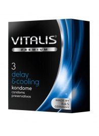 Презервативы VITALIS PREMIUM delay   cooling с охлаждающим эффектом - 3 шт. - Vitalis - купить с доставкой в Ногинске