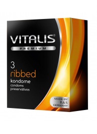 Ребристые презервативы VITALIS PREMIUM ribbed - 3 шт. - Vitalis - купить с доставкой в Ногинске