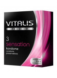 Презервативы с пупырышками и кольцами VITALIS PREMIUM sensation - 3 шт. - Vitalis - купить с доставкой в Ногинске