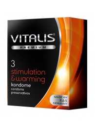 Презервативы VITALIS PREMIUM stimulation   warming с согревающим эффектом - 3 шт. - Vitalis - купить с доставкой в Ногинске