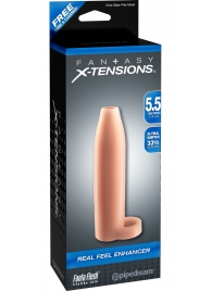 Насадка-расширитель с кольцом для подхвата мошонки Real Feel Enhancer - 14 см. - Pipedream - в Ногинске купить с доставкой