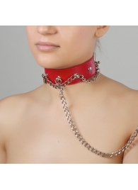 Красный ошейник из натуральной кожи - Sitabella - купить с доставкой в Ногинске