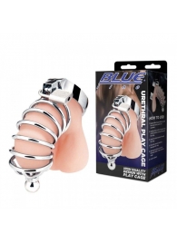 Серебристая клетка для члена Urethral Play Cage - BlueLine - купить с доставкой в Ногинске