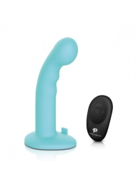Голубая изогнутая насадка 6in Remote Control Ripple P-Spot G-Spot на черных трусиках - 16 см. - Pegasus - купить с доставкой в Ногинске