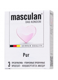 Супертонкие презервативы Masculan Pur - 3 шт. - Masculan - купить с доставкой в Ногинске