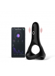 Черное виброкольцо Magic Motion Rise с подхватом мошонки - Magic Motion - в Ногинске купить с доставкой