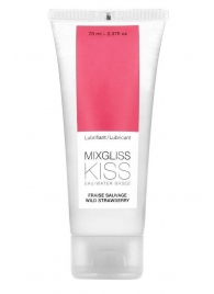 Смазка на водной основе Mixgliss Kiss с ароматом земляники - 70 мл. - Mixgliss - купить с доставкой в Ногинске