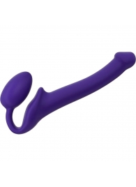 Фиолетовый безремневой страпон Silicone Bendable Strap-On - size S - Strap-on-me - купить с доставкой в Ногинске