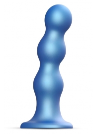Голубая насадка Strap-On-Me Dildo Plug Balls size L - Strap-on-me - купить с доставкой в Ногинске