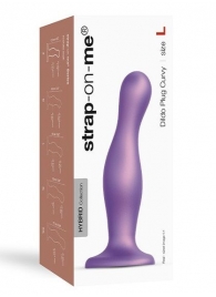 Фиолетовая насадка Strap-On-Me Dildo Plug Curvy size L - Strap-on-me - купить с доставкой в Ногинске