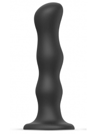 Черная насадка Strap-On-Me Dildo Geisha Balls size M - Strap-on-me - купить с доставкой в Ногинске