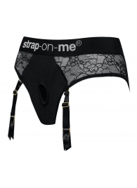 Черные трусики для насадок Diva Lingerie Harness - size L - Strap-on-me - купить с доставкой в Ногинске