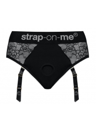 Черные трусики для насадок Diva Lingerie Harness - size L - Strap-on-me - купить с доставкой в Ногинске