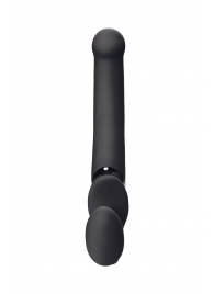 Черный безремневой вибрострапон Silicone Bendable Strap-On - size XL - Strap-on-me - купить с доставкой в Ногинске