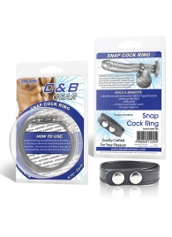 Кольцо на пенис SNAP COCK RING из искусственной кожи на клепках - BlueLine - в Ногинске купить с доставкой