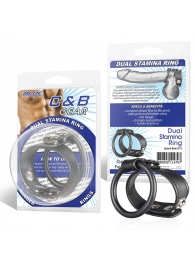 Двойное кольцо выносливости на пенис DUAL STAMINA RING - BlueLine - в Ногинске купить с доставкой