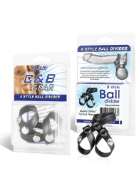 Разделитель мошонки из искусственной кожи на клепках 8 STYLE BALL DIVIDER - BlueLine - купить с доставкой в Ногинске