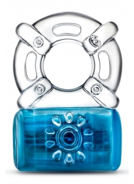 Синее эрекционное виброкольцо Pleaser Rechargeable C-Ring - Blush Novelties - в Ногинске купить с доставкой
