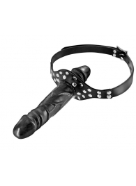 Черный кляп-фаллоимитатор Double Penis Gag - Fetish Tentation - купить с доставкой в Ногинске