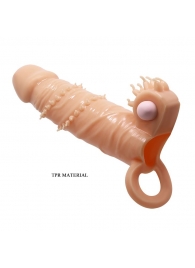 Телесная удлиняющая вибронасадка Penis Sleeve Connor - 17 см. - Baile - в Ногинске купить с доставкой
